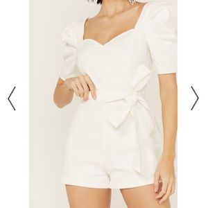 White Denim Romper